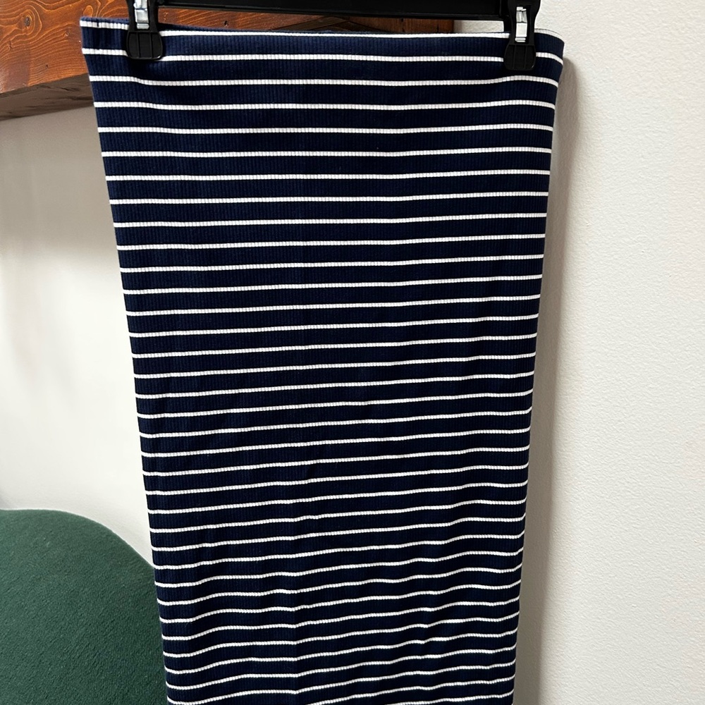 Navy and White Striped Women's Skirt